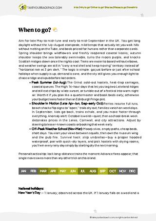 example page 1 from our offline Travel Guide for United Kingdom
